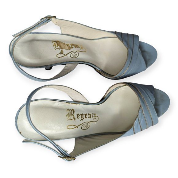 Vintage Regency Light Blue Sling Back Heels Size 8AA - Picture 6 of 10